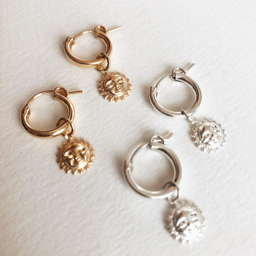 Sun Hoop Ohrringe Gold