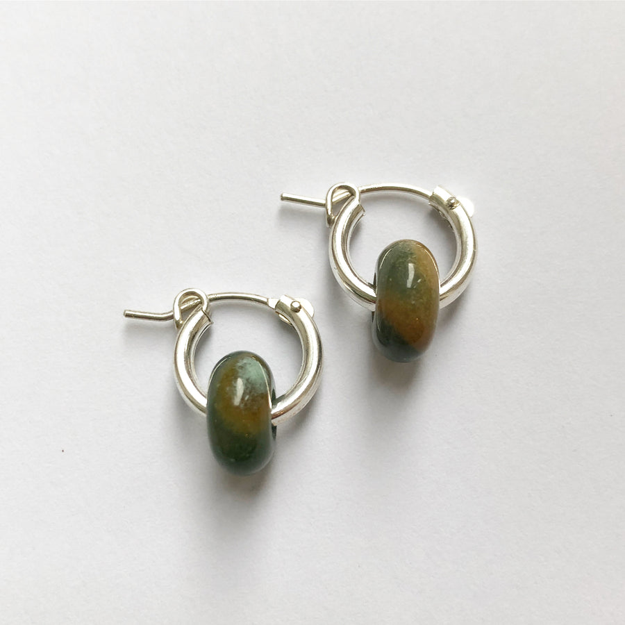 Fruit Loop Hoops Agate Silber