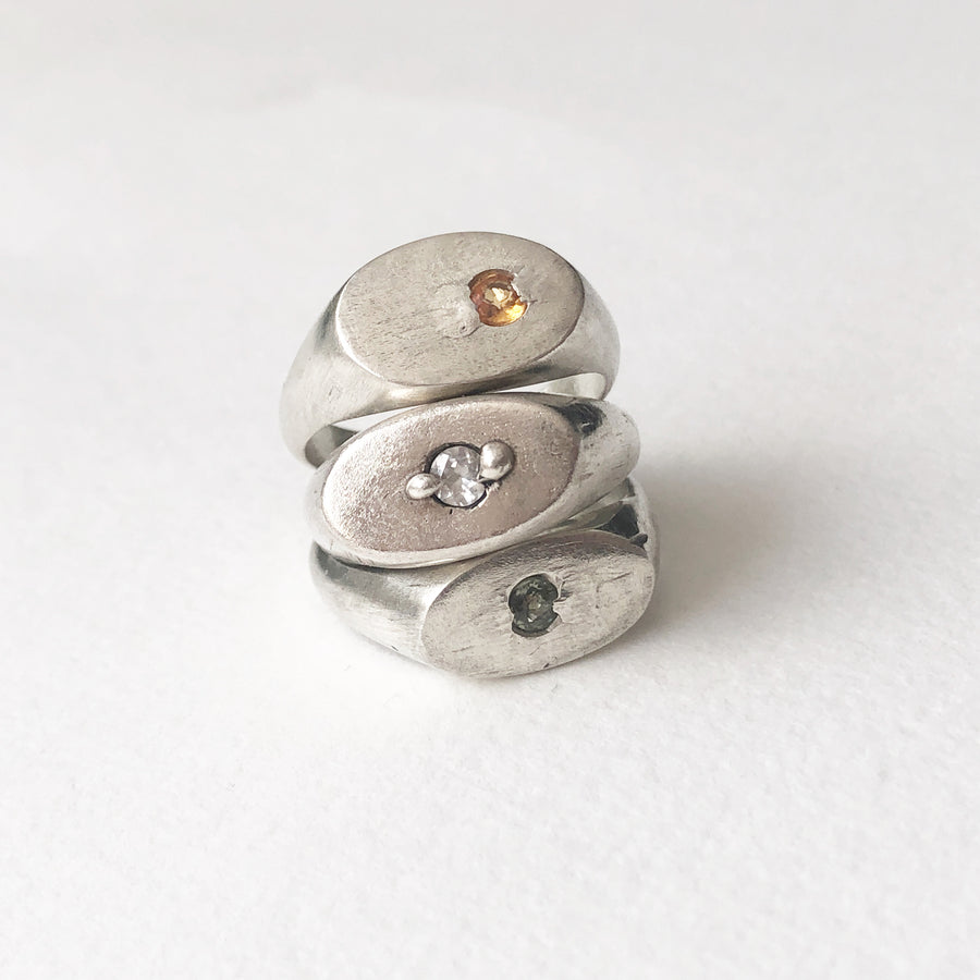 Signet Ring Orange Saphir